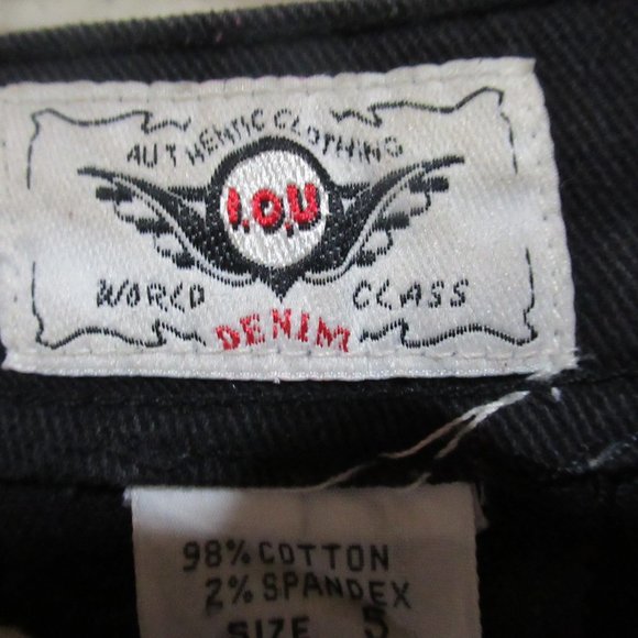 Vintage Retro I.O.U Black Denim Jean Jacket (Sz, S) and Jean (Sz. 5) Set - Picture 15 of 16